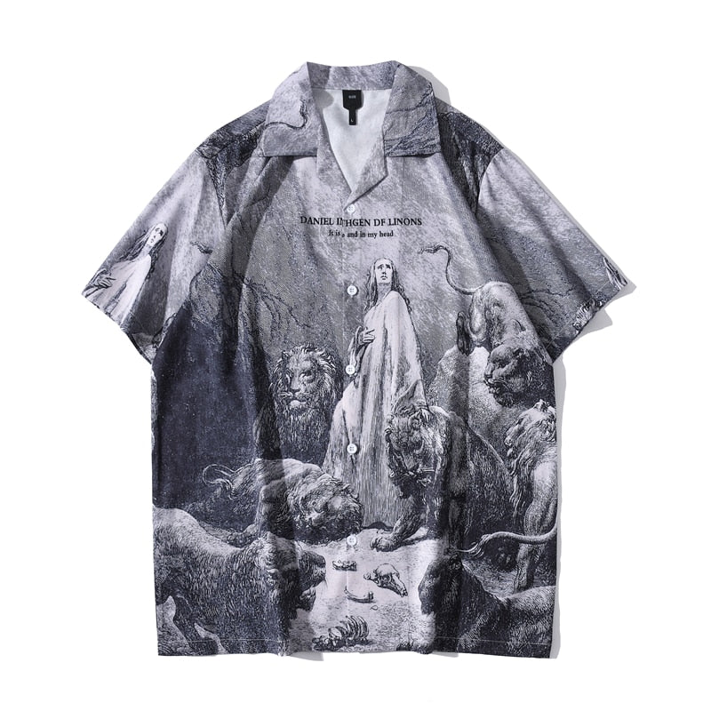 Dark Icon Hawaiian Shirt Men Summer Beach Holiday Men's Shirts Vintage Street Male Top