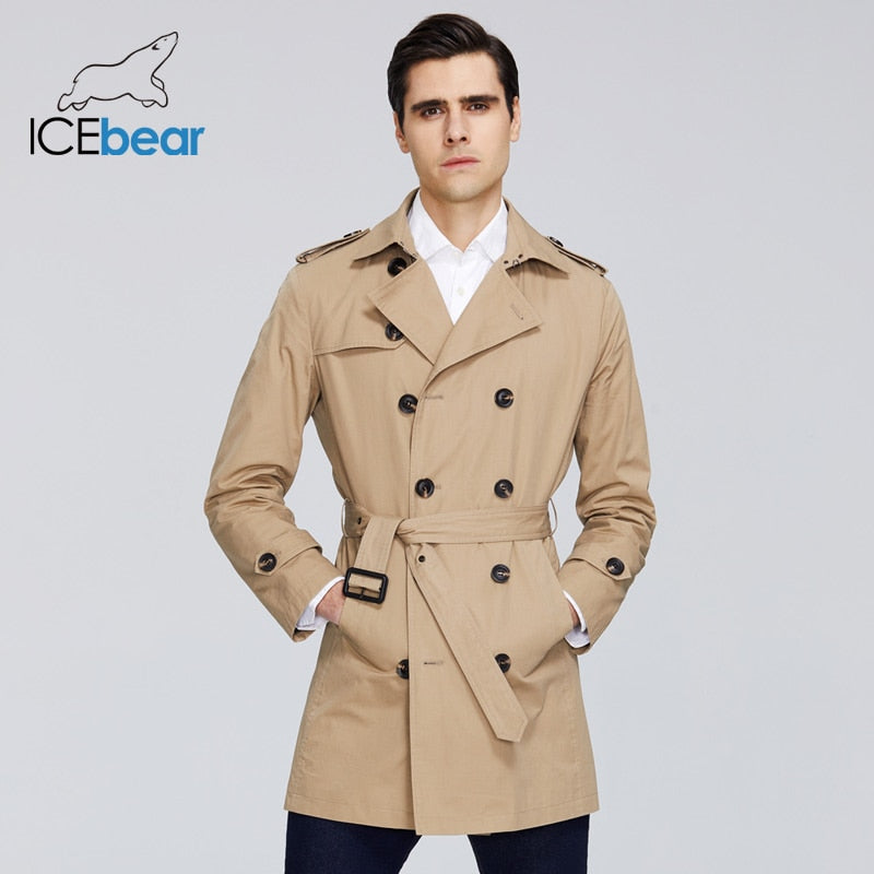 ICEbear 2021 New men's trench coat high-quality men's long lapel windbreakers men's brand clothing MWF20709D