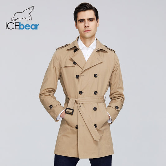 ICEbear 2021 New men's trench coat high-quality men's long lapel windbreakers men's brand clothing MWF20709D