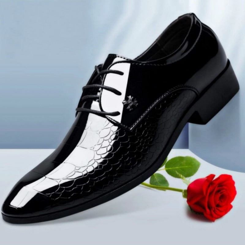 New italian oxford shoes for men luxury mens patent leather wedding shoes mens pointed toe dress shoes plus 48 Multiple colors