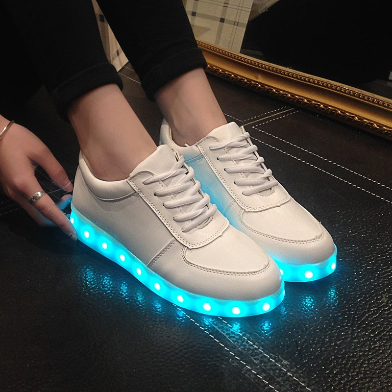 Size 27-42 USB Charger Glowing Sneakers Children Led Casual Shoes Boys Led Slippers Luminous Sneakers For Girls Wedding Shoes