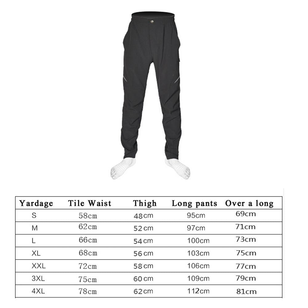 Cycling Equipment Pants Moutain Bike Tights Bicycle Trousers Quick-drying Breathable Men&#39;s Long Pants Black Plus Size S-4XL