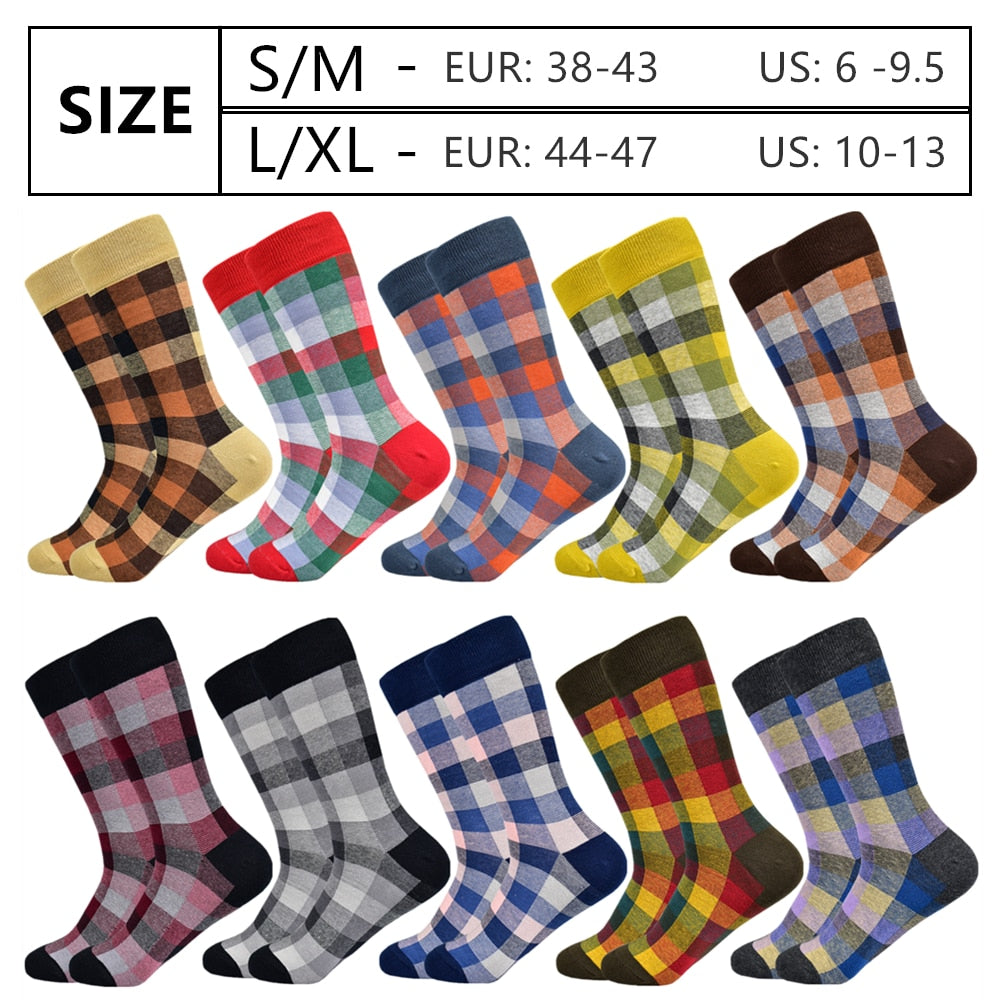 New Men&#39;s Socks Casual Business Dress High Quality Happy Combed Cotton Socks Fashion Harajuku Plus Size Socks Gift