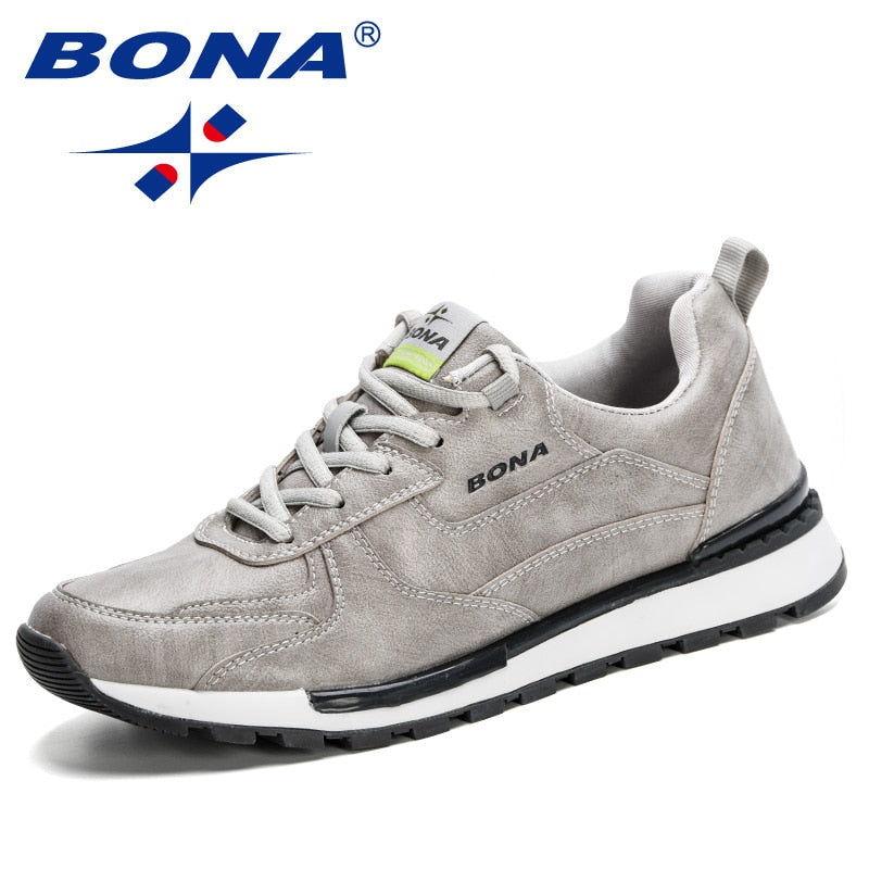 BONA 2020 New Designers Fashion Loafers Shoes Lace Up Men Casual Shoes Breathable Soft Flat Driving Shoes Chaussures Homme Comfy