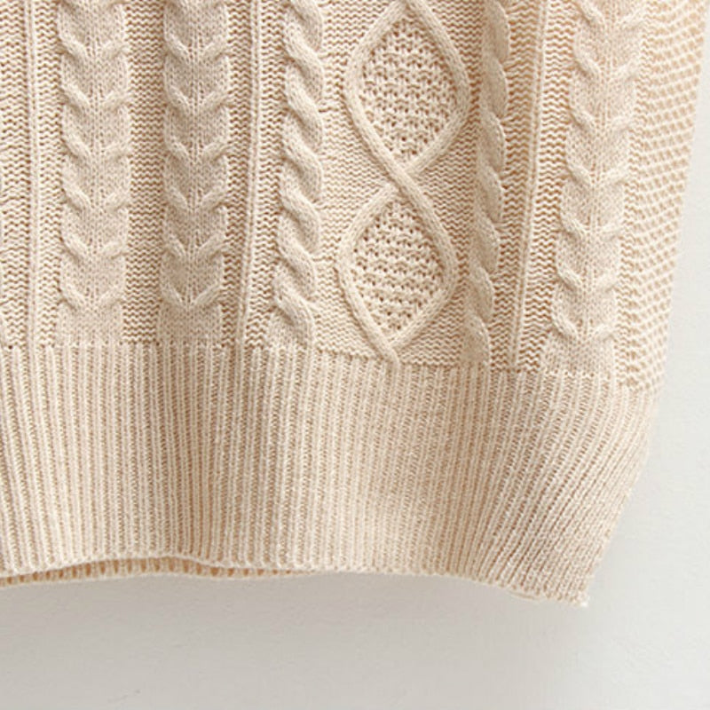 Vest Women Solid Short Loose Trendy Korean Style Sleeveless Knitted V-Neck All-match Female Coats Simple Leisure Outwear Chic