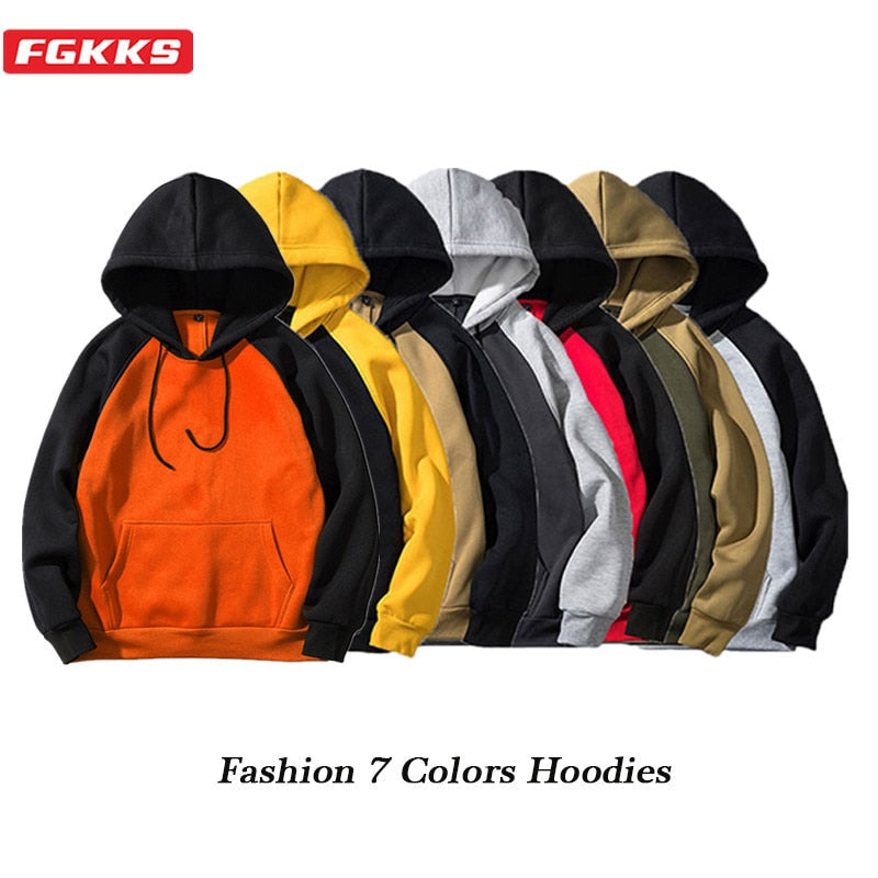 FGKKS Fashion Brand Men Hoodies Top 2021 Autumn Splice Mens Hoodies Clothing EU Size Pullover Sweatshirts Hoodie Male