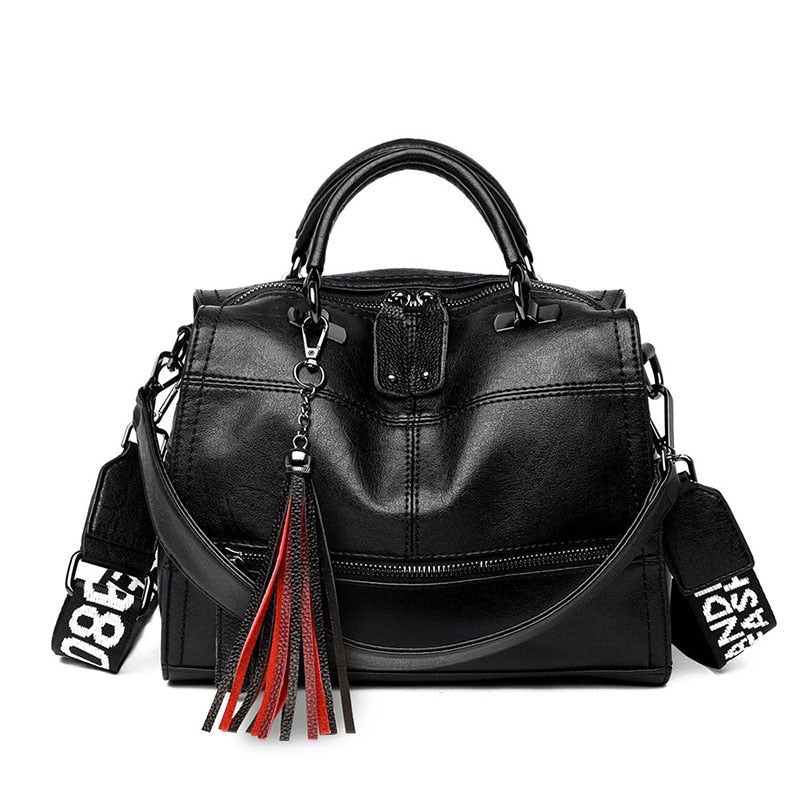 2021 Fashion Tassel Women Handbag Leather Women Shoulder Bags Famous Brand Designer Women Bags Ladies Casual Crossbody Bags New