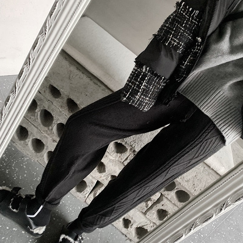 Mozuleva Winter Thicken Women Harem Pants Casual Drawstring Twisted Knitted Pants Femme Chic Warm Female Sweater Trousers 2021