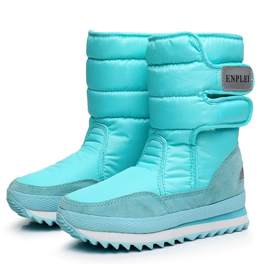 Women Boots Super Warm Snow Boots Winter Shoes Woman Mid-calf Boots Waterproof Winter Footwear Female Platform Heels Botas Mujer