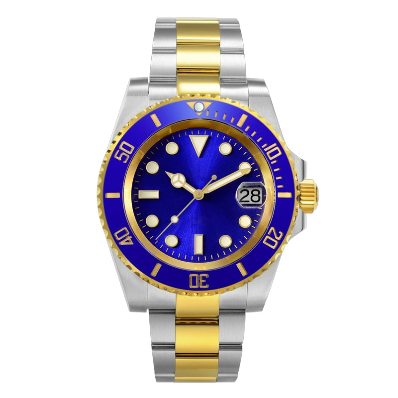 San Martin 40.5mm Diver Watch Two-tone Water Ghost NH35 Luxury Sapphire Men Mechanical Watches 20Bar Waterproof BGW-9 Luminous