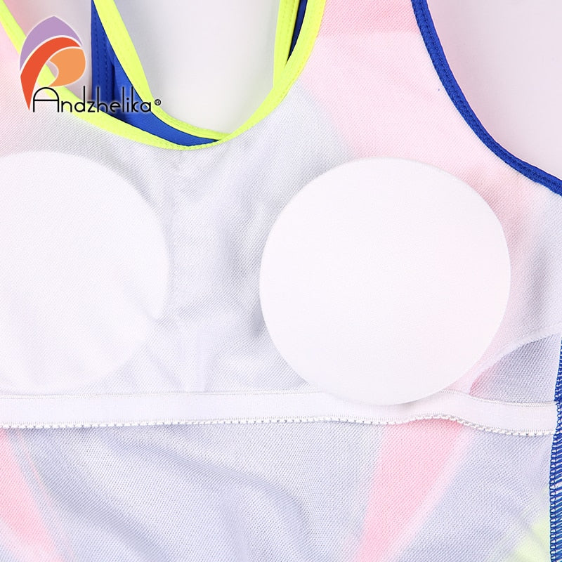 Andzhelika Children One Piece Swimsuits Racing Training Sports Bathing Suit Color Block Girl Swimwear