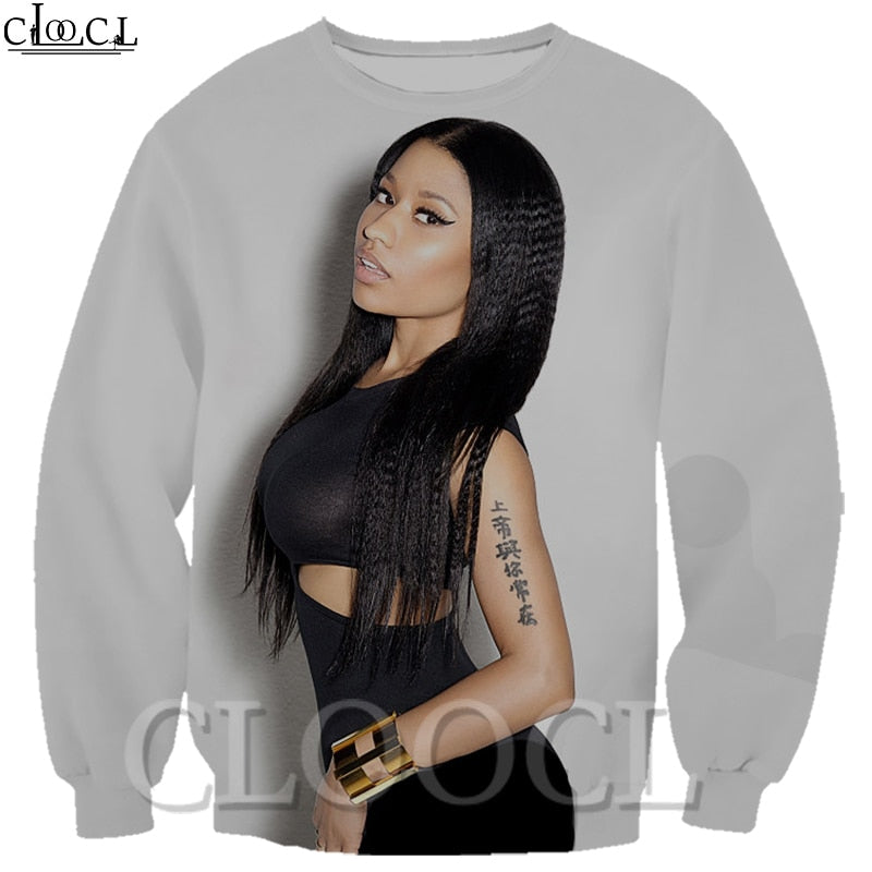 CLOOCL Newest Sweatshirt Hip Hop Nicki Minaj 3D Print Rapper Singer Men/Women Autumn Streetwear Outerwear Crewneck Casual