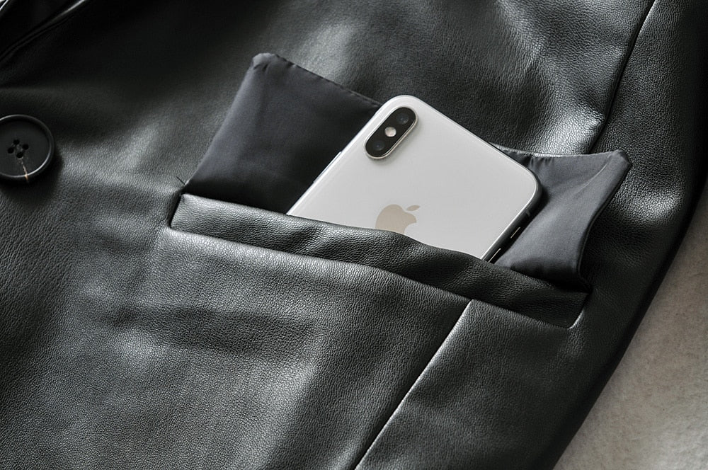 Loose PU Faux Leather Blazers Women Leather Jacket Coat Brand New Women's Jackets Outerwear Ladies Coats Female Leather Suit