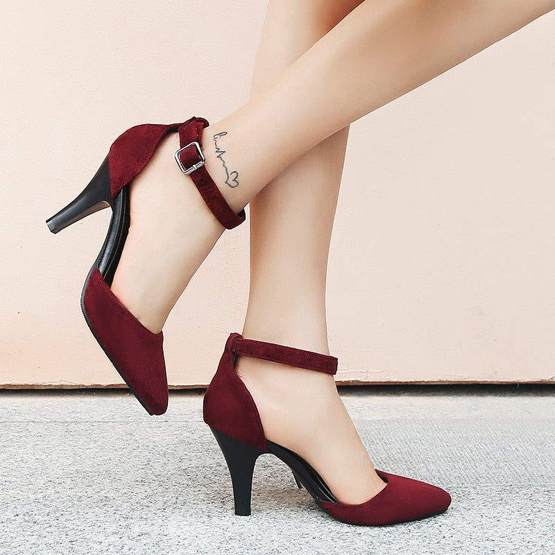 MORAZORA 2021 new arrive pointed toe pumps women shoes simple buckle summer shoes elegant party wedding shoes high heels shoes