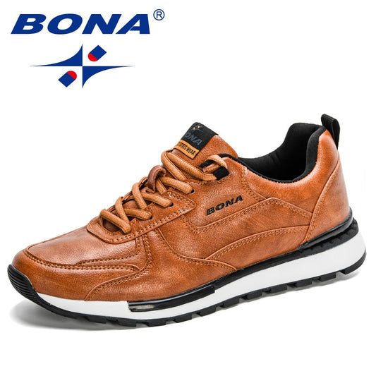 BONA 2020 New Designers Fashion Loafers Shoes Lace Up Men Casual Shoes Breathable Soft Flat Driving Shoes Chaussures Homme Comfy