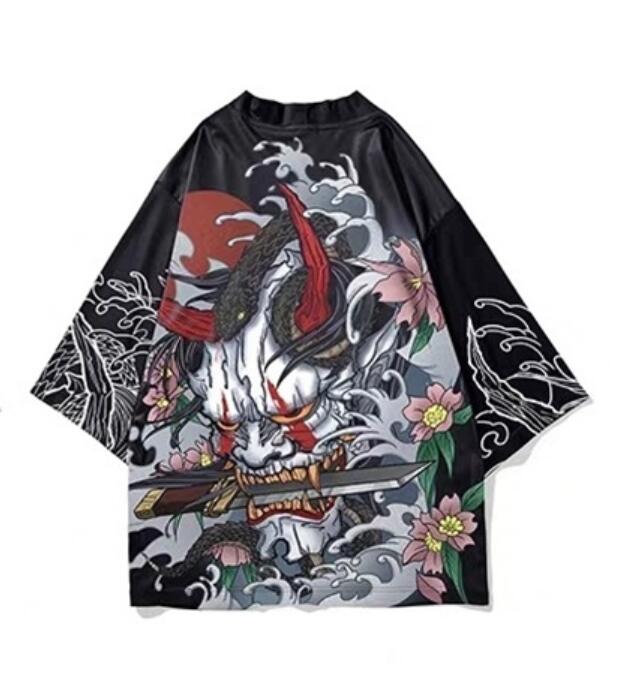 Kimono Men Cardigan Japanese Obi Male Yukata Men'S Haori Japanese Samurai Kimono Shirt Men Traditional Japanese Clothes FF2707