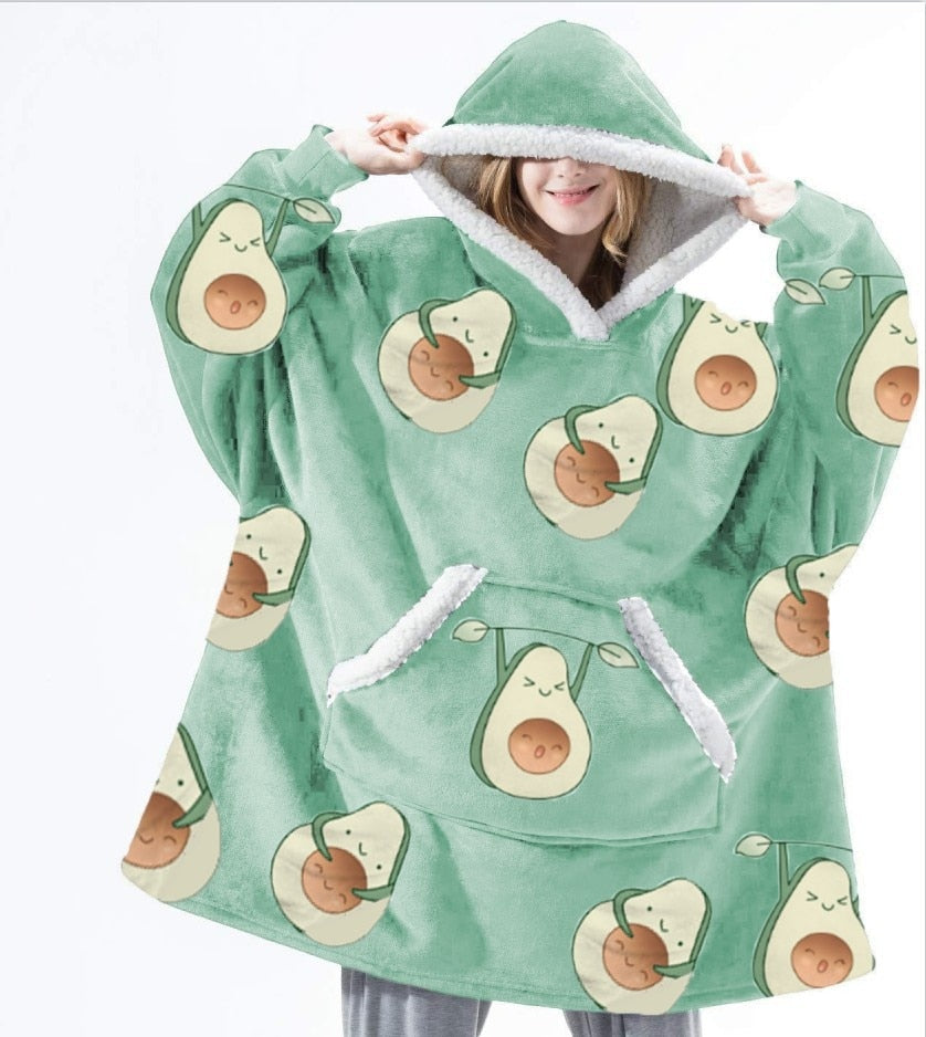 In autumn and winter of 2021, wearable lamb cashmere lazy blanket, men and women can wear home leisure Plush sweater