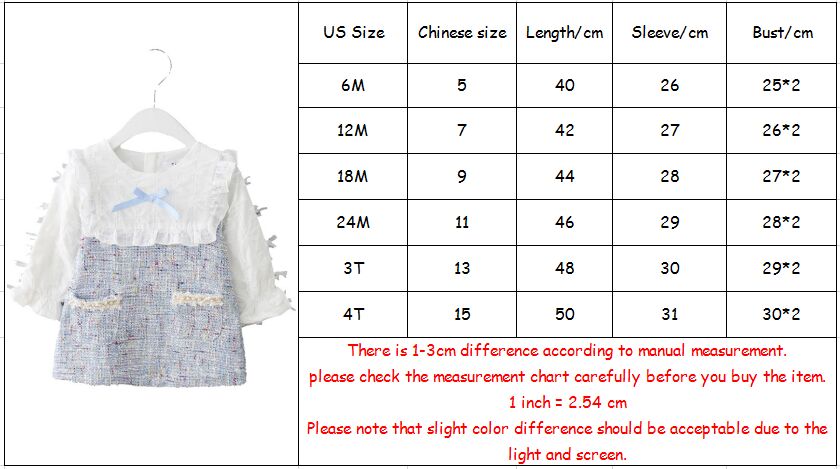 Girls Dress New Autumn England Style Girls Clothing Long Sleeve Plaid Children Clothes Kids Dress with Pearls 0-2Y