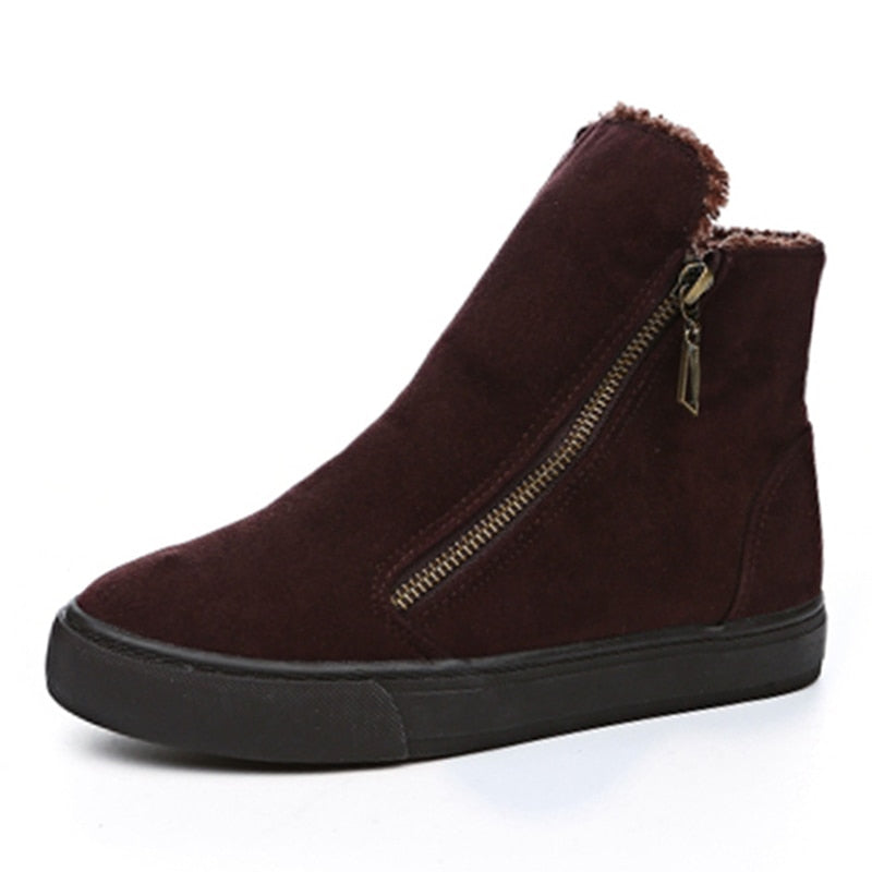 2022 Winter Snow Boots Women Winter Shoes Zip Warm Plush for Cold Winter Fashion Women's Boots Sweet Ladies Brand Ankle Botas