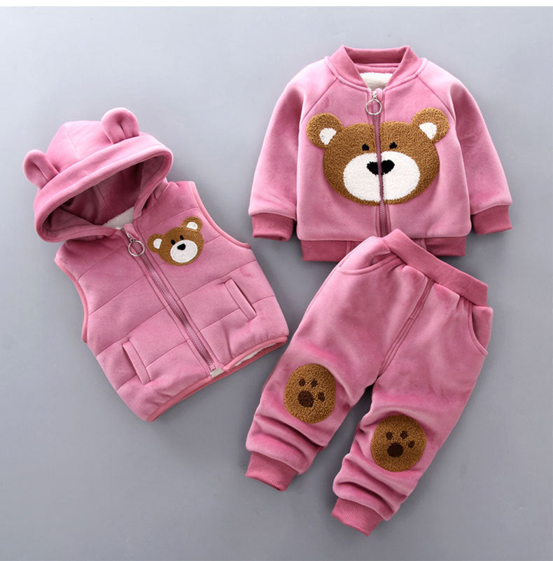 Fashion Baby Boys Clothes Autumn Winter Warm Baby Girls Clothes Kids 3pcs Outfits Suit Newborn Baby Clothes Infant Clothing Sets