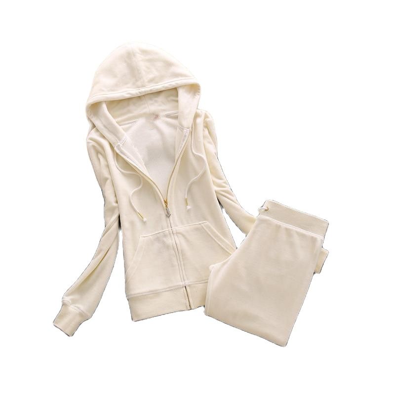 2022 Spring/Fall Women&#39;s Brand Velvet Fabric Tracksuits Velour Suit Women Track Suit Hoodies And Pants fat sister sportswear