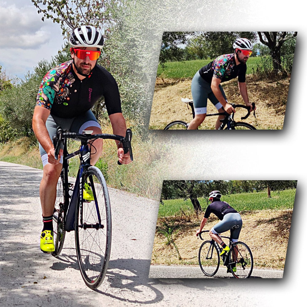 DAREVIE Cycling Bib Shorts 6H 500KM Pro Team Men's Cycling Bretelle Anti-slip 7cm Leg Gripper Cycling Tights Men Cycling Braces