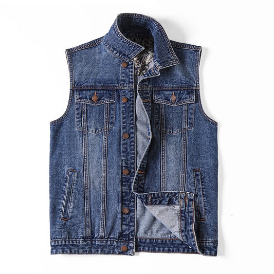 Men's Denim Vest Jacket Large Size 6XL Plus Size 7XL Clothing Summer Fashion Waistcoat Male Casual Big size Jeans Jacket Men