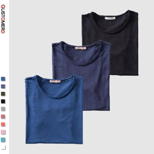 3PCS/SET 2021 New Summer 100% Cotton O-neck T-shirt Men Soild 10 Colors Mens Tshirts Casual Short Sleeve Male Tops Tees