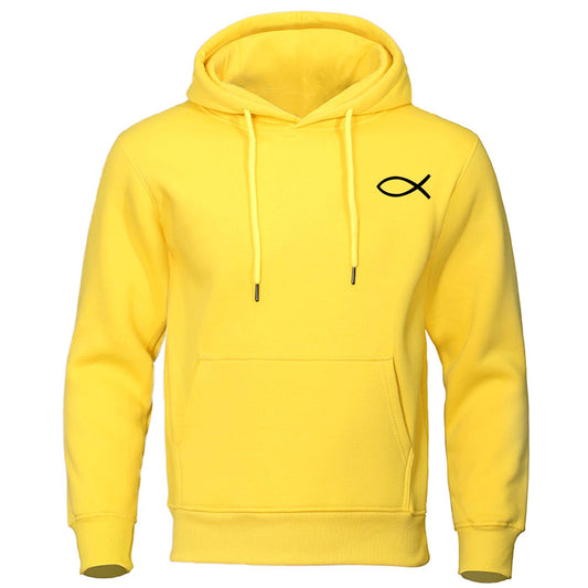 2022 Autumn Winter Mens Sweatshirt Christian JESUS fish Hoodies high quality Brand Pullover Warm Fleece Hoody Casual Streetwear