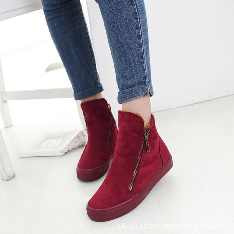 2022 Winter Snow Boots Women Winter Shoes Zip Warm Plush for Cold Winter Fashion Women's Boots Sweet Ladies Brand Ankle Botas