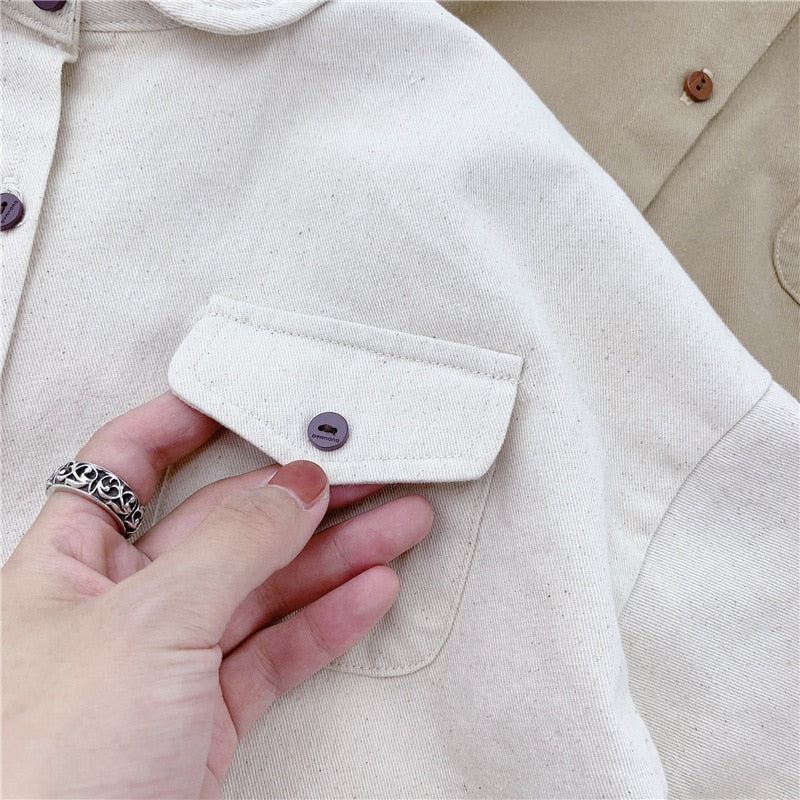 HoneyCherry Children's Clothing Autumn New Girl Korean Style Embroidered Shirt Toddler Girl Long Shirt