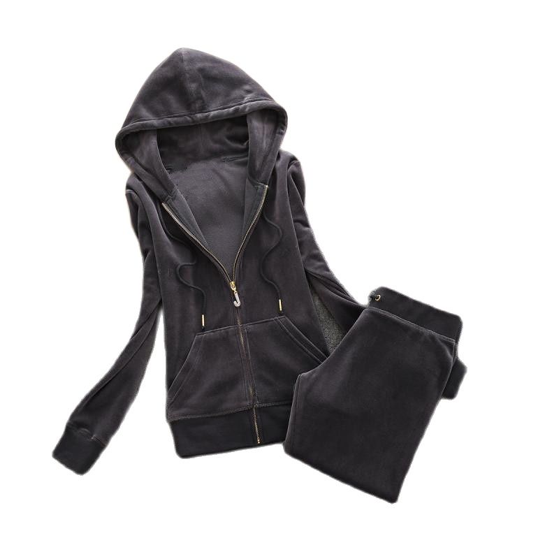 2022 Spring/Fall Women&#39;s Brand Velvet Fabric Tracksuits Velour Suit Women Track Suit Hoodies And Pants fat sister sportswear