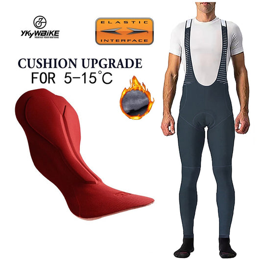 YKYWBIKE Winter MEN'S  Cycling long Bib Pants Winter Tights  pad  Warm Cycling Bib  Trousers Thermal Fleece Mountain Biike Pants