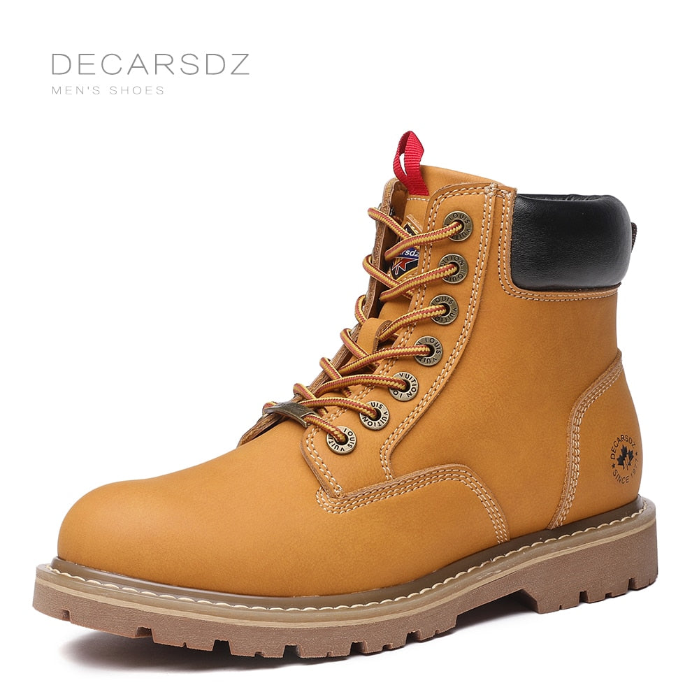 DECARSDZ Retro Classic Boots Men 2022 Spring &amp; Autumn Fashion Men Boots Shoes Men New High Quality Genuine leather Casual Boots