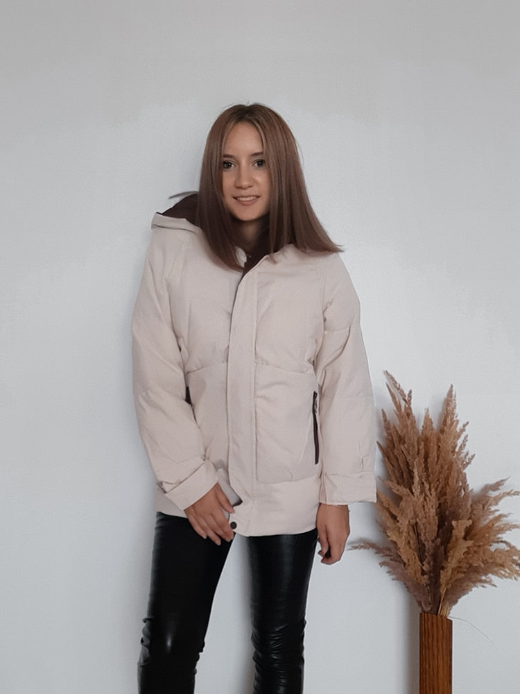 2022 Women Winter Thick Hooded Down Jacket Cotton Long Warm Padded Parka For Women Plus Size 2XL Winter Coat