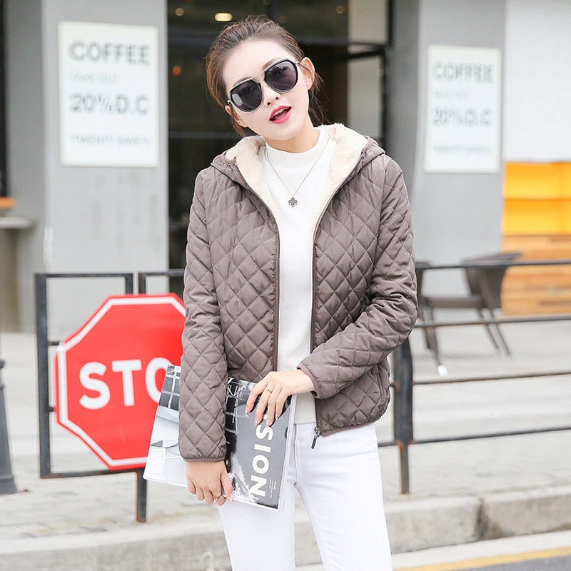 Vangull New Spring Autumn Women&#39;s Clothing Hooded Fleece Basic Jacket Long Sleeve female Coats Short Zipper Casual Outerwear