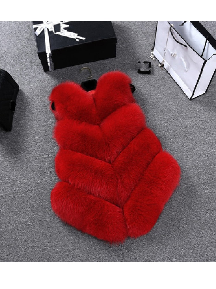 ZADORIN New Luxury Faux Fox Fur Vest Women Furry Short Faux Fur Vests Coat Fur Gilet Fourrure Autumn Winter Overcoat