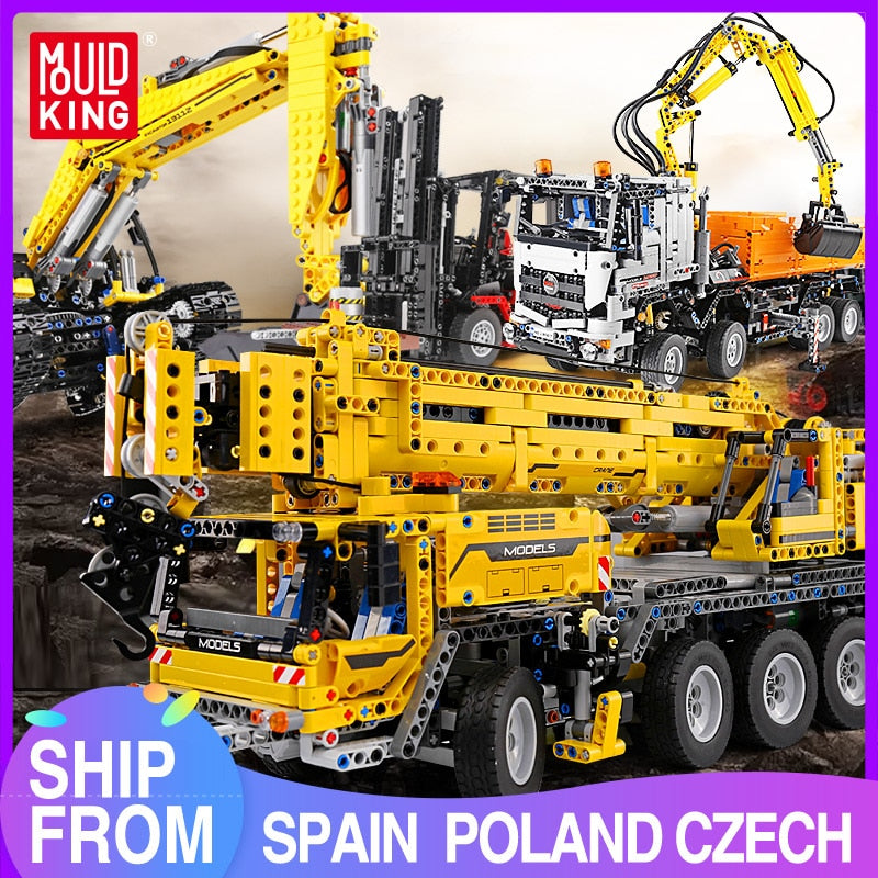 MOULD KING Technical Mobile Crane Building Kit APP Remote Control Truck Sets Building Blocks Bricks Kids Engineering Toys Gifts