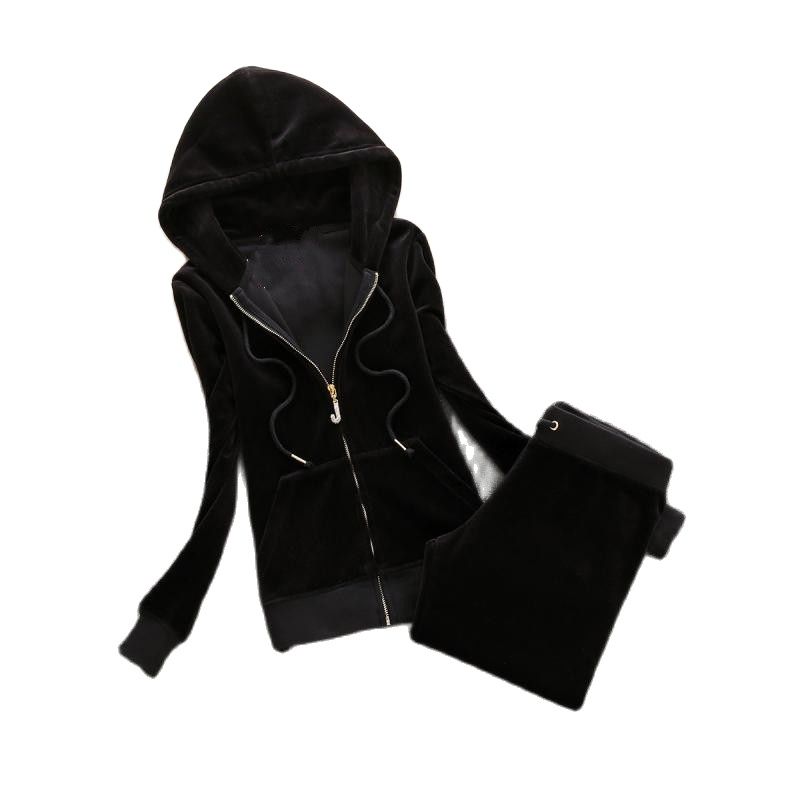 2022 Spring/Fall Women&#39;s Brand Velvet Fabric Tracksuits Velour Suit Women Track Suit Hoodies And Pants fat sister sportswear