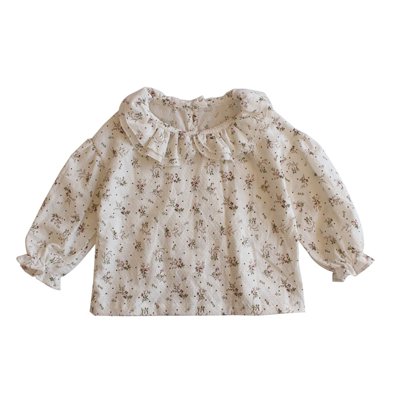 HoneyCherry Children's Clothing Autumn New Girl Korean Style Embroidered Shirt Toddler Girl Long Shirt