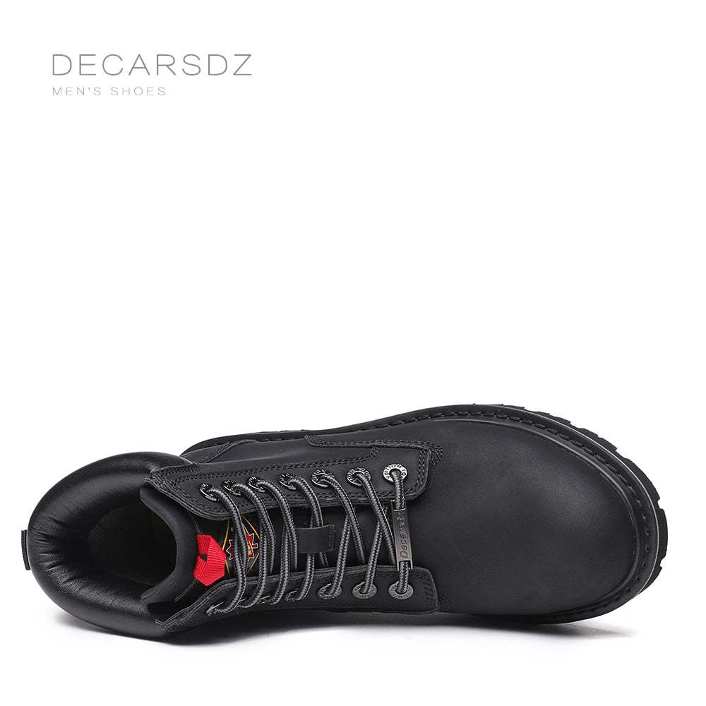 DECARSDZ Retro Classic Boots Men 2022 Spring &amp; Autumn Fashion Men Boots Shoes Men New High Quality Genuine leather Casual Boots