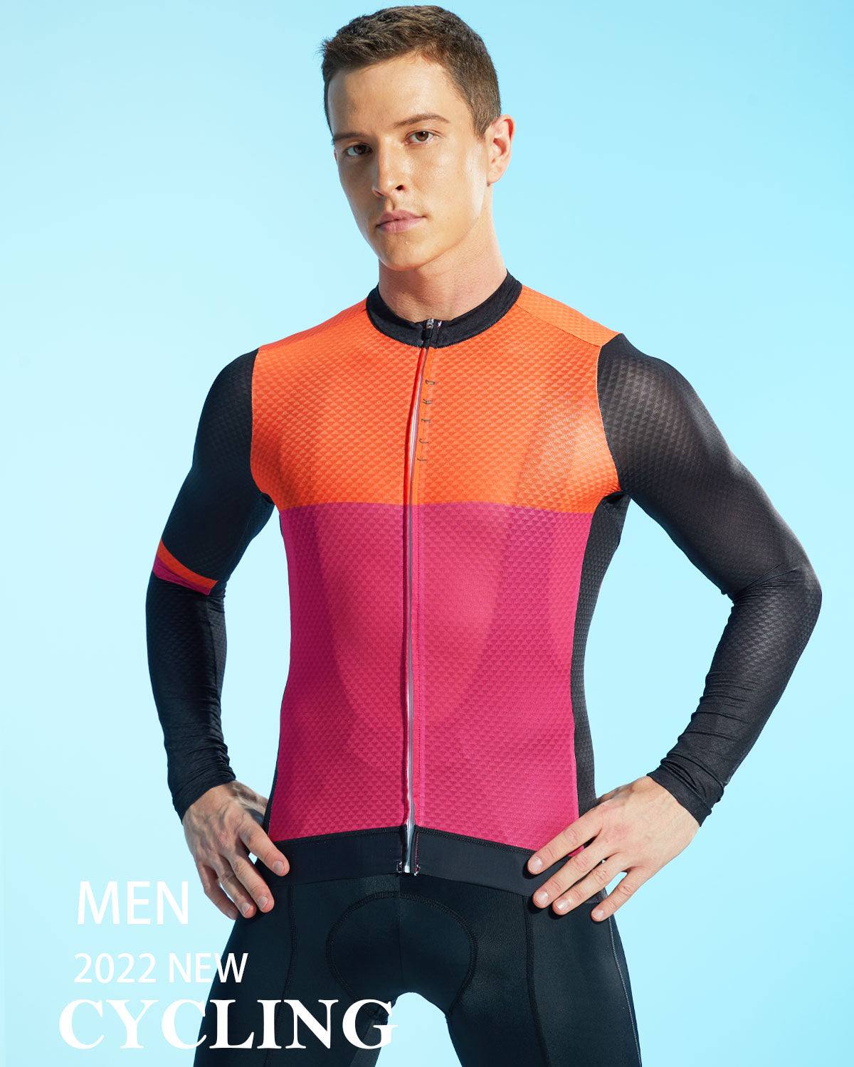 CHEJI Men's Cycling Jersey Long Sleeve Pro team Cycling Clothing Quick-drying Cycling Shirt Top