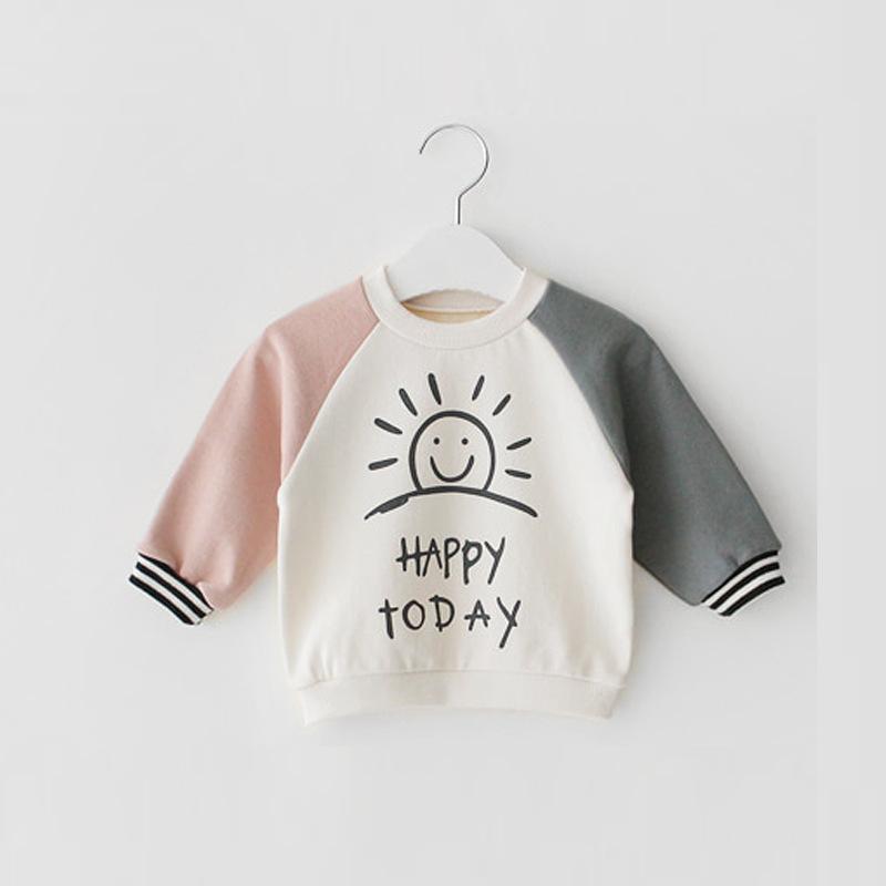 HoneyCherry Toddler Girl Tops Boys And Girls Autumn Long Sleeve T-shirt Baby Clothes Pure Cotton Cute Bottom Shirt Jacket