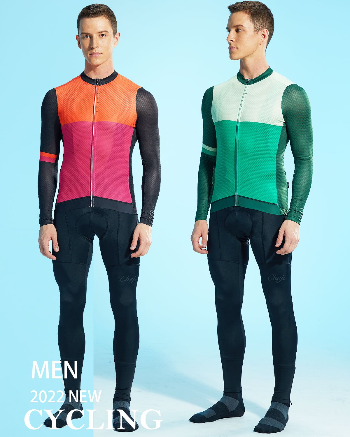 CHEJI Men's Cycling Jersey Long Sleeve Pro team Cycling Clothing Quick-drying Cycling Shirt Top