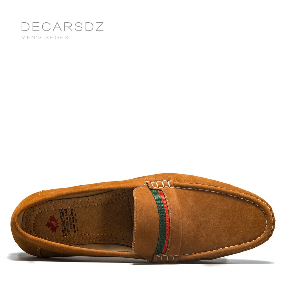 DECARSDZ Men Loafers Shoes 2022 Spring Autumn Fashion Boat Shoes Men Soft Flats Comfy Slip-on Suede Leather Men Casual Shoes