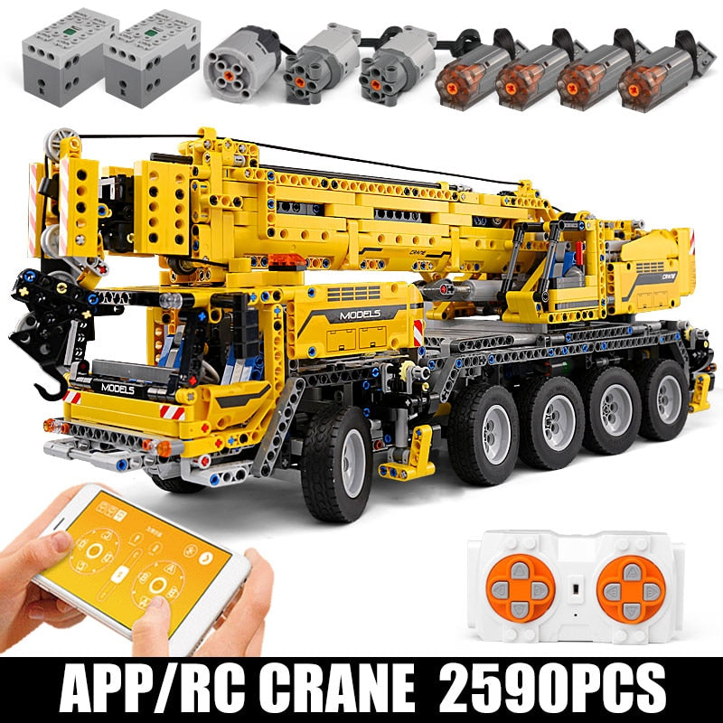 MOULD KING Technical Mobile Crane Building Kit APP Remote Control Truck Sets Building Blocks Bricks Kids Engineering Toys Gifts