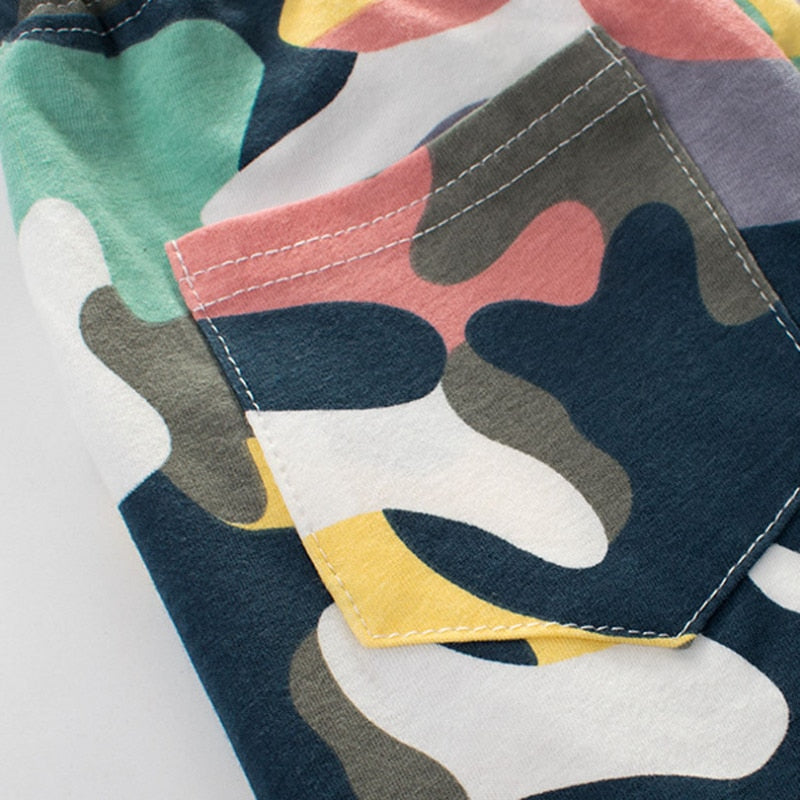 Summer Boys Camouflage Shorts Cotton Trousers Kids Beachwear Children Loose Sport Beach Shorts Sweatpants 2-7Y