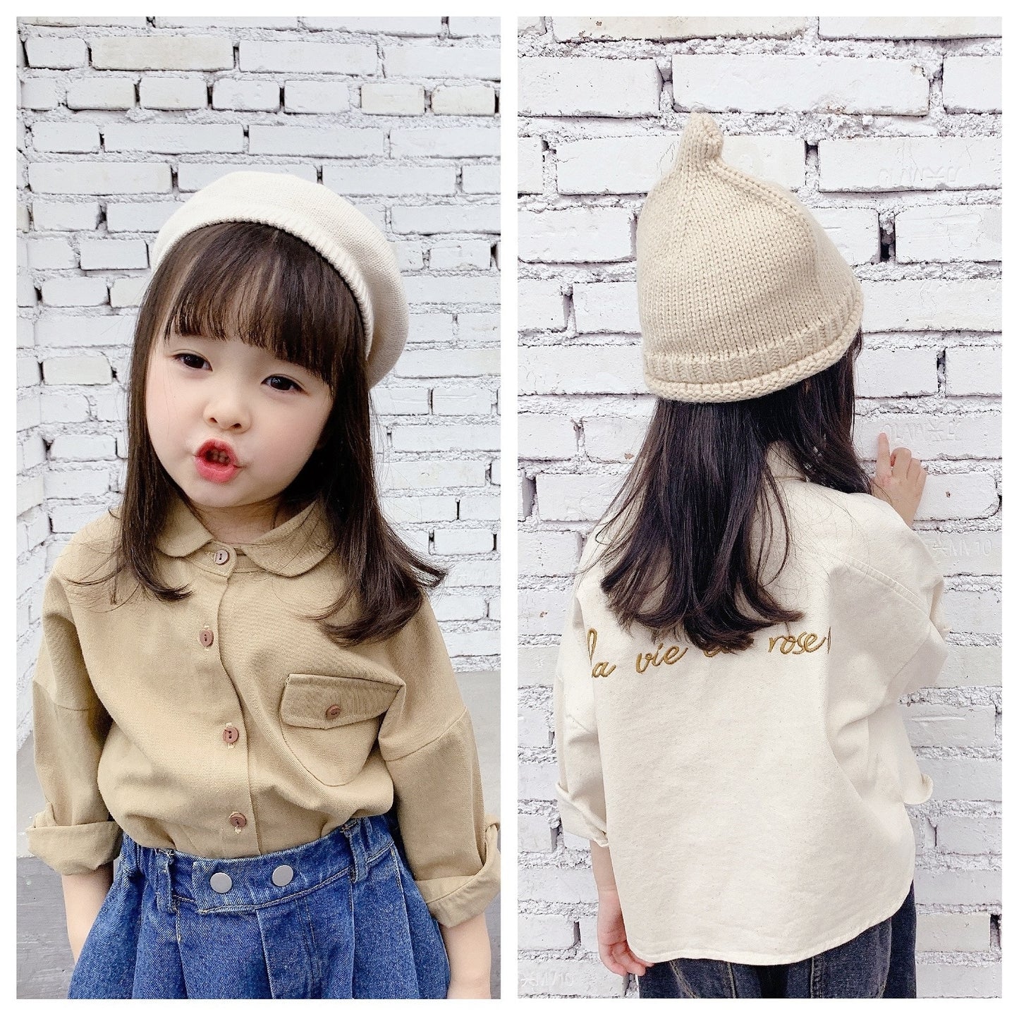 HoneyCherry Children's Clothing Autumn New Girl Korean Style Embroidered Shirt Toddler Girl Long Shirt