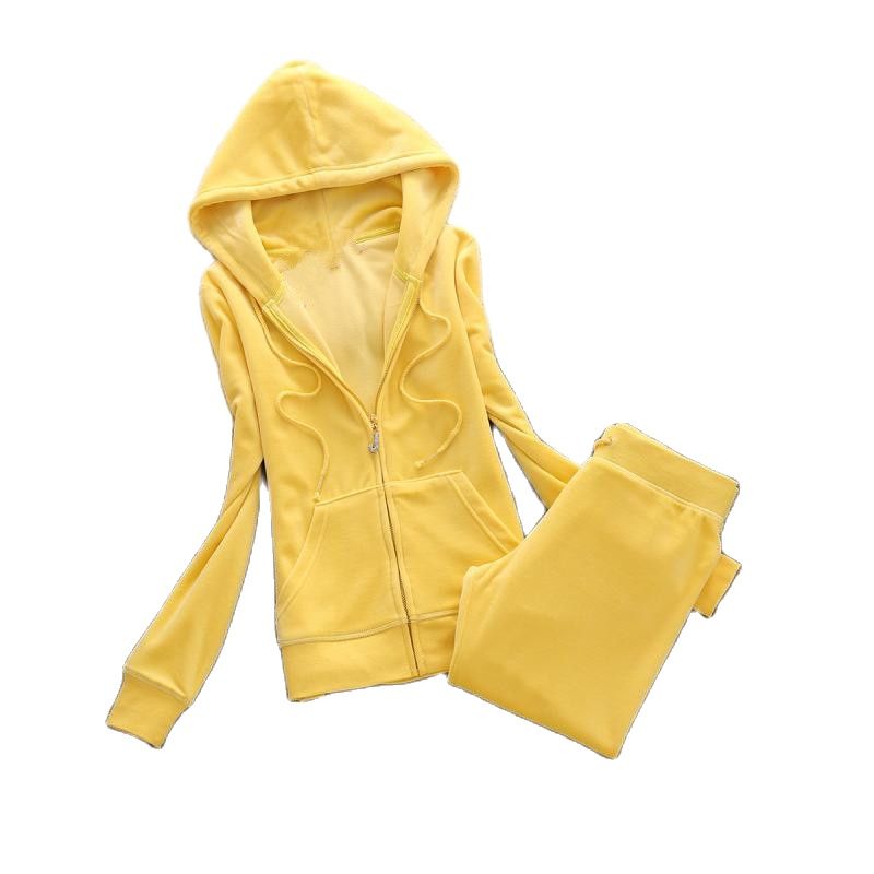 2022 Spring/Fall Women&#39;s Brand Velvet Fabric Tracksuits Velour Suit Women Track Suit Hoodies And Pants fat sister sportswear