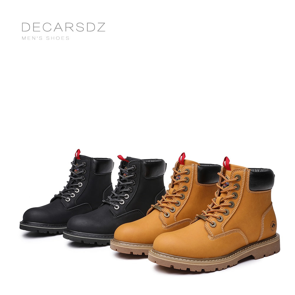 DECARSDZ Retro Classic Boots Men 2022 Spring &amp; Autumn Fashion Men Boots Shoes Men New High Quality Genuine leather Casual Boots